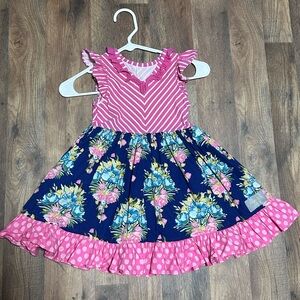 Eleanor Rose | Pink Blue Floral Dress Size 4-5